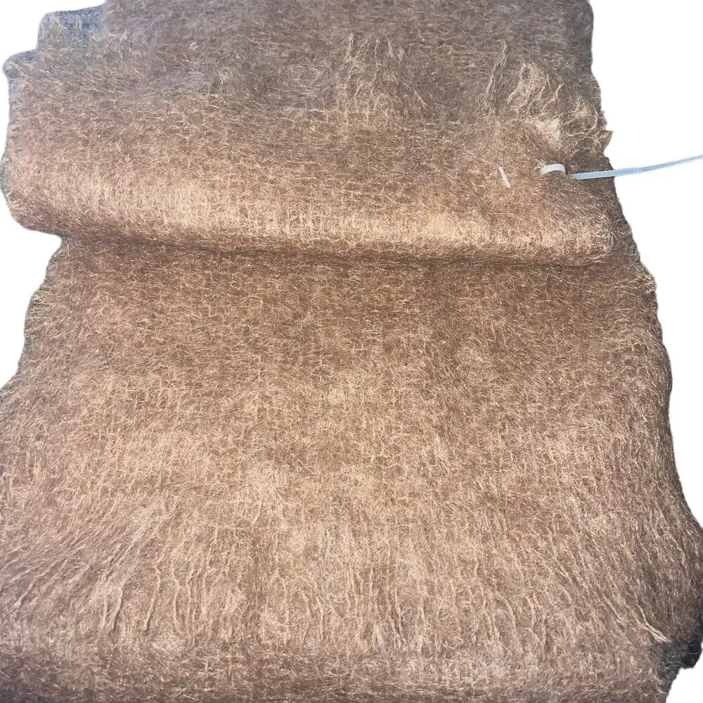 Netherdale Mohair Wool Scarf Fringe Trim Made in Scotland Oblong Nwt 68X9
